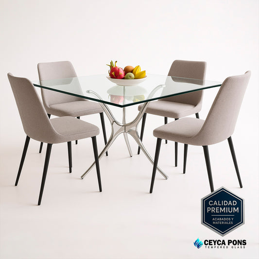 Cubierta Cuadrada de Vidrio Templado Claro 106x106cm