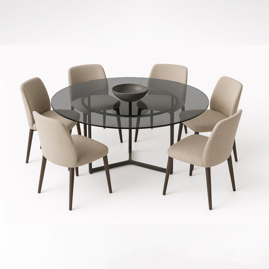 Cubierta Circular Vidrio Ahumado Templado 110cm Diámetro