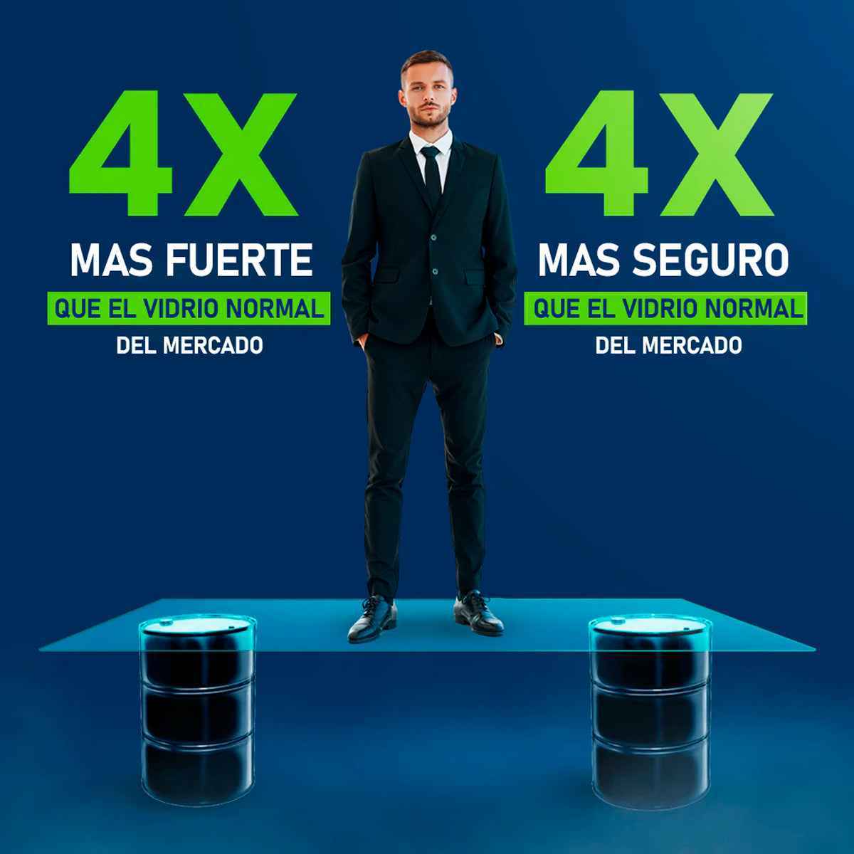 Vidrio Templado Claro Rectangular Para Mesa 252 x 120 cm