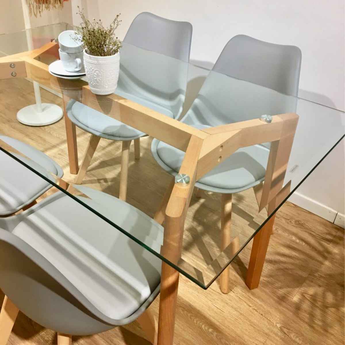 Cubierta Rectangular Vidrio Claro Templado para mesa 244x107cm