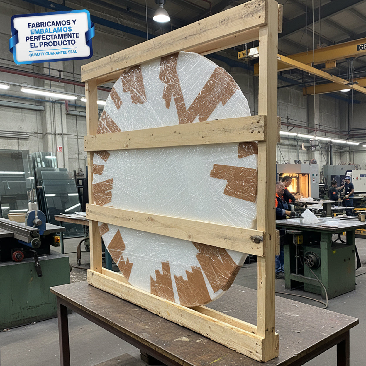 Embalaje para Vidrio Templado Redondo Claro para mesa de centro o auxiliar - VitroTemp