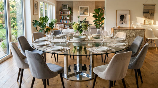 Cubierta Circular 180cm Vidrio Claro Templado para mesa de comedor - VitroTemp