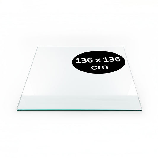 Cubierta Cuadrada de Vidrio Templado Claro 136x136cm