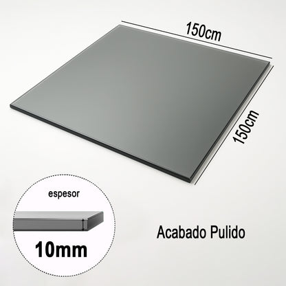 Cubierta Cuadrada Vidrio Ahumado Templado 150x150cm