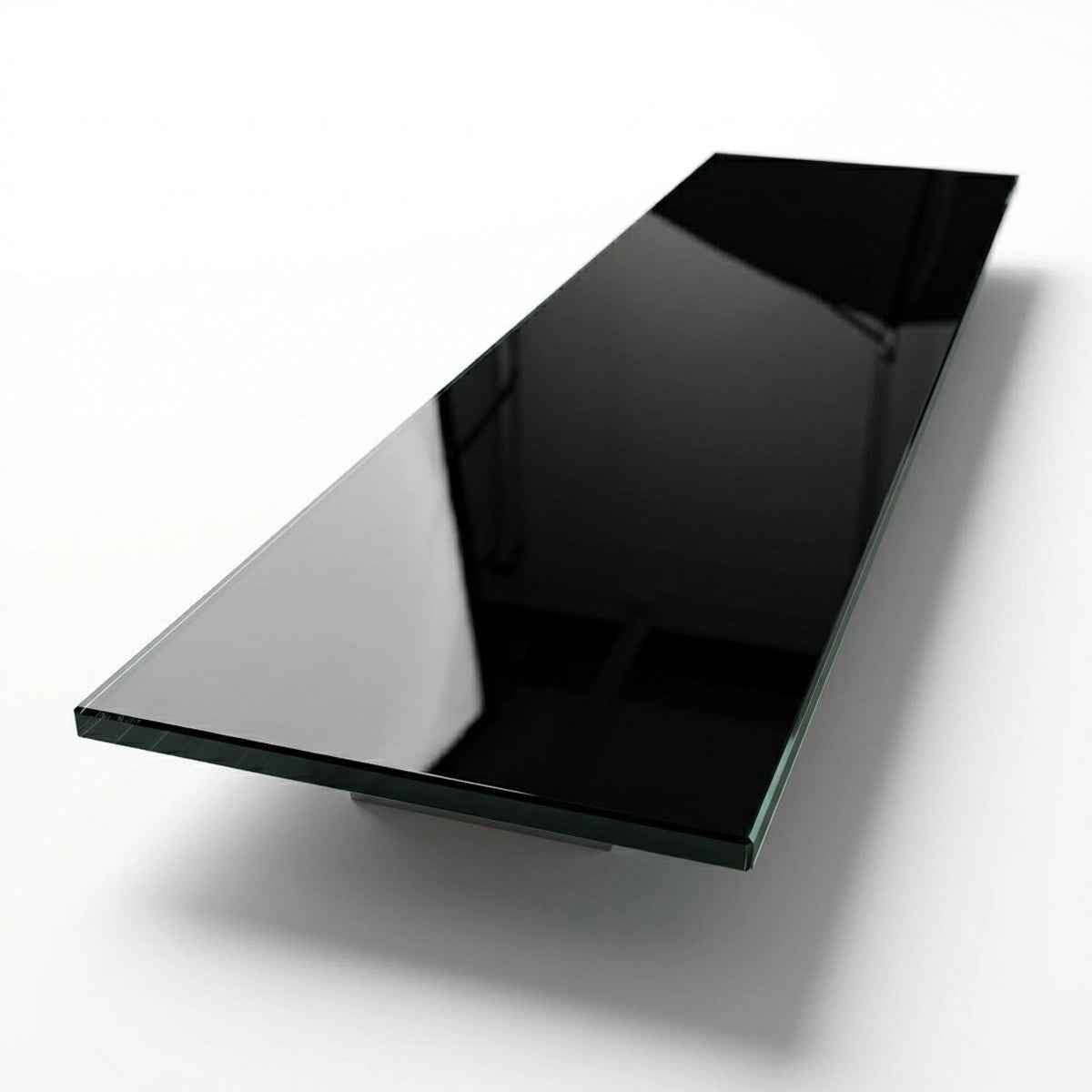 Cubierta Vidrio Templado Pintado Negro Absoluto Arquitectónico 180x40 cm