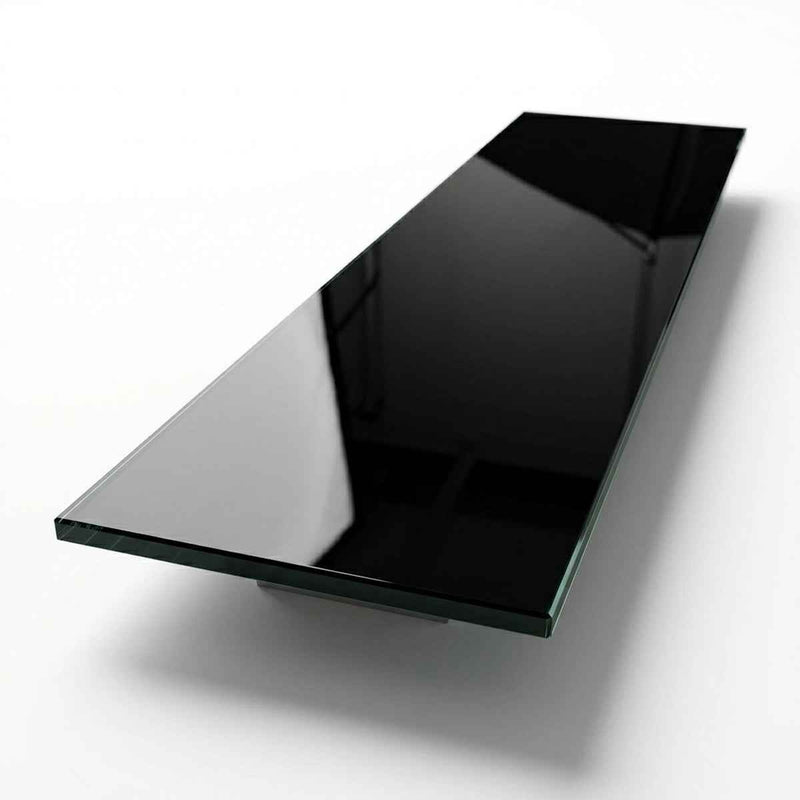Cubierta Vidrio Templado Pintado Negro Absoluto Arquitectónico 180x40 cm