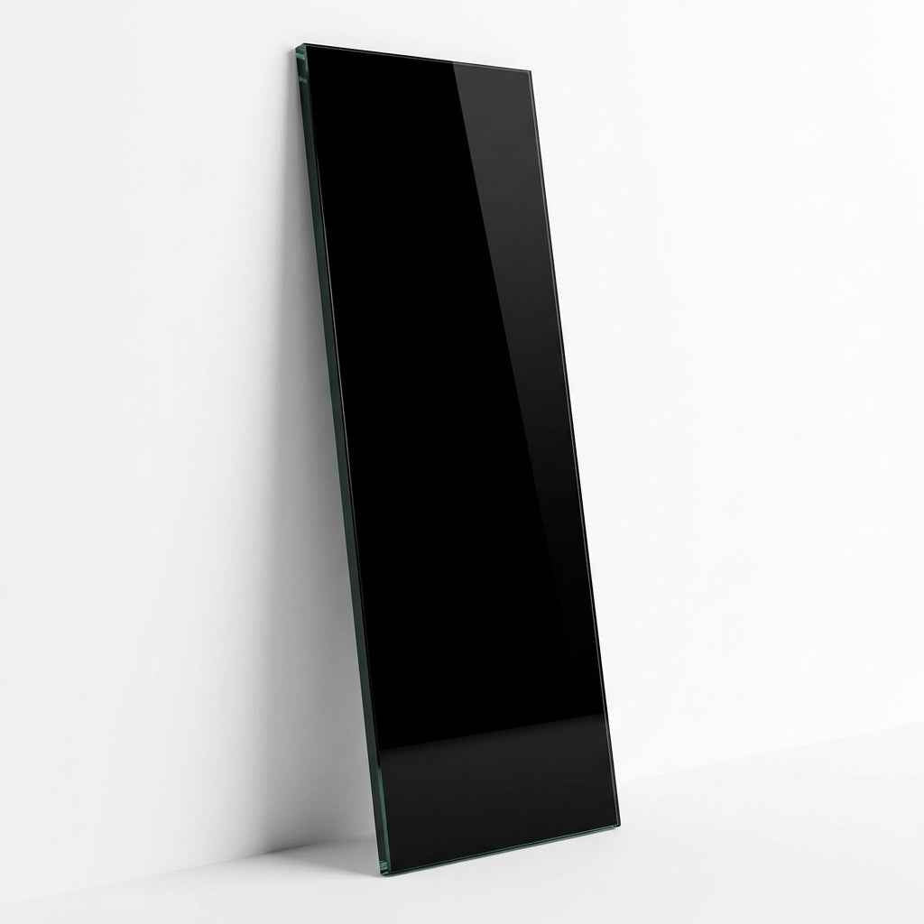 Cubierta Vidrio Templado Pintado Negro Absoluto Arquitectónico 180x40 cm