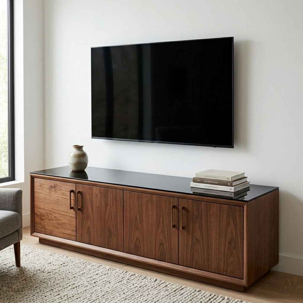 Cubierta Vidrio Templado Pintado Negro Absoluto Arquitectónico 180x40 cm