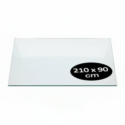 Cubierta Rectangular Vidrio Claro Templado 210x90cm