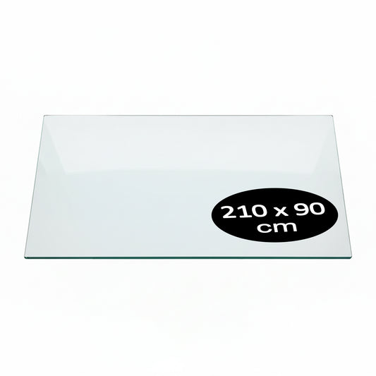 Cubierta Rectangular Vidrio Claro Templado 210x90cm