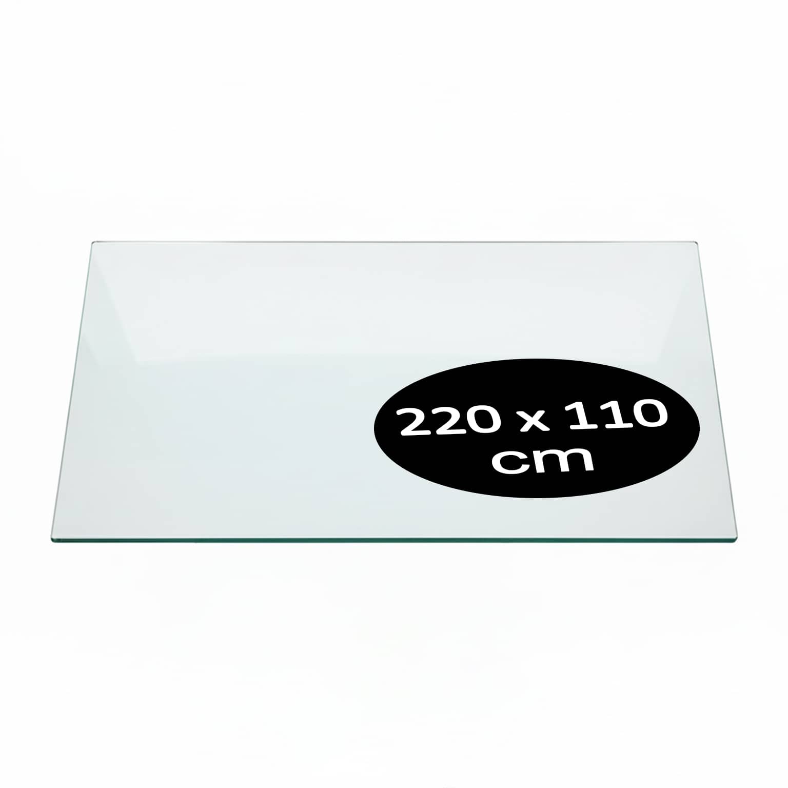 Vidrio Templado Rectangular Claro medidas 220 x 110 cm