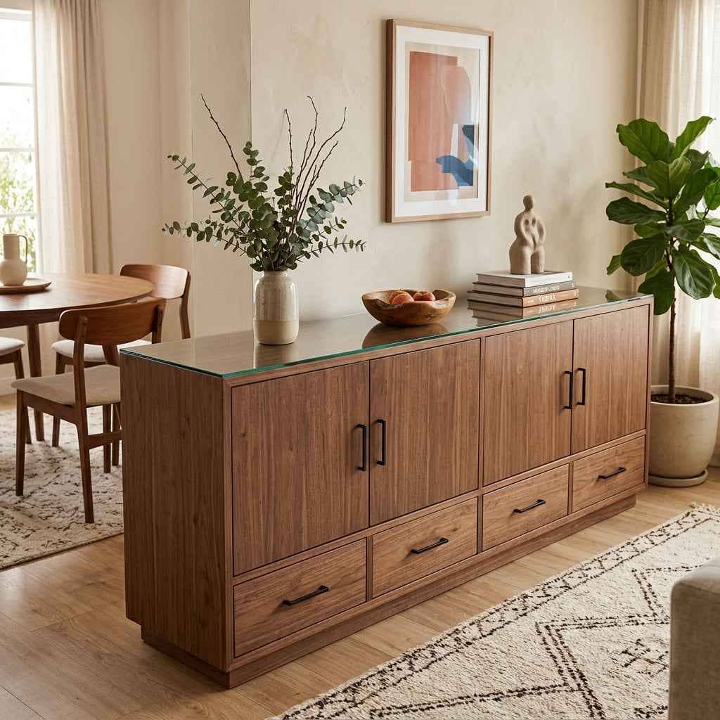 Vidrio Templado Rectangular Claro 247.5 x 42 cm para Mesa de Comedor