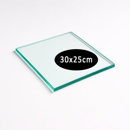 Cubierta Rectangular Vidrio Claro Templado 30x25cm