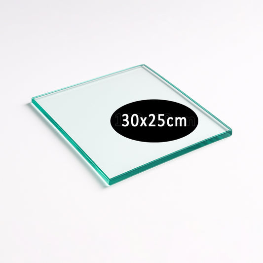 Cubierta Rectangular Vidrio Claro Templado 30x25cm