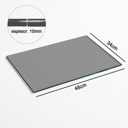 Cubierta Rectangular Vidrio Filtrasol Templado biselado 48x34cm 10mm - ceyca pons