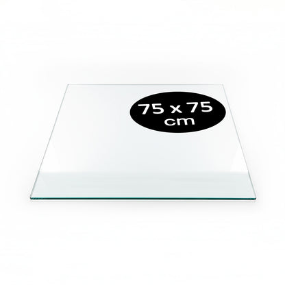 Cubierta Cuadrada de Vidrio Templado Claro 75x75cm