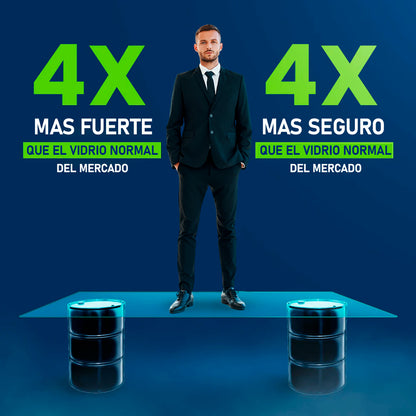 Cubierta Rectangular Vidrio Claro Templado 160x50cm