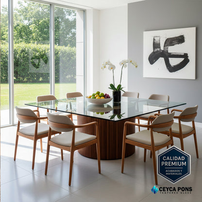 Cubierta Cuadrada de Vidrio Templado Claro 136x136cm