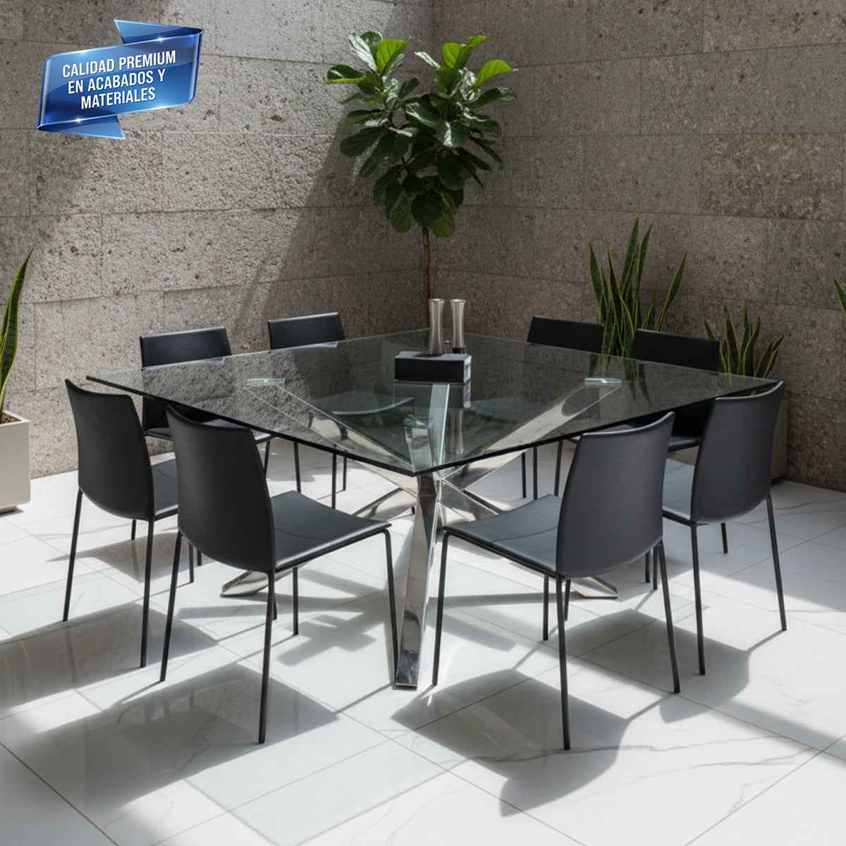 Cubierta Cuadrada de Vidrio Templado Claro 170x170cm