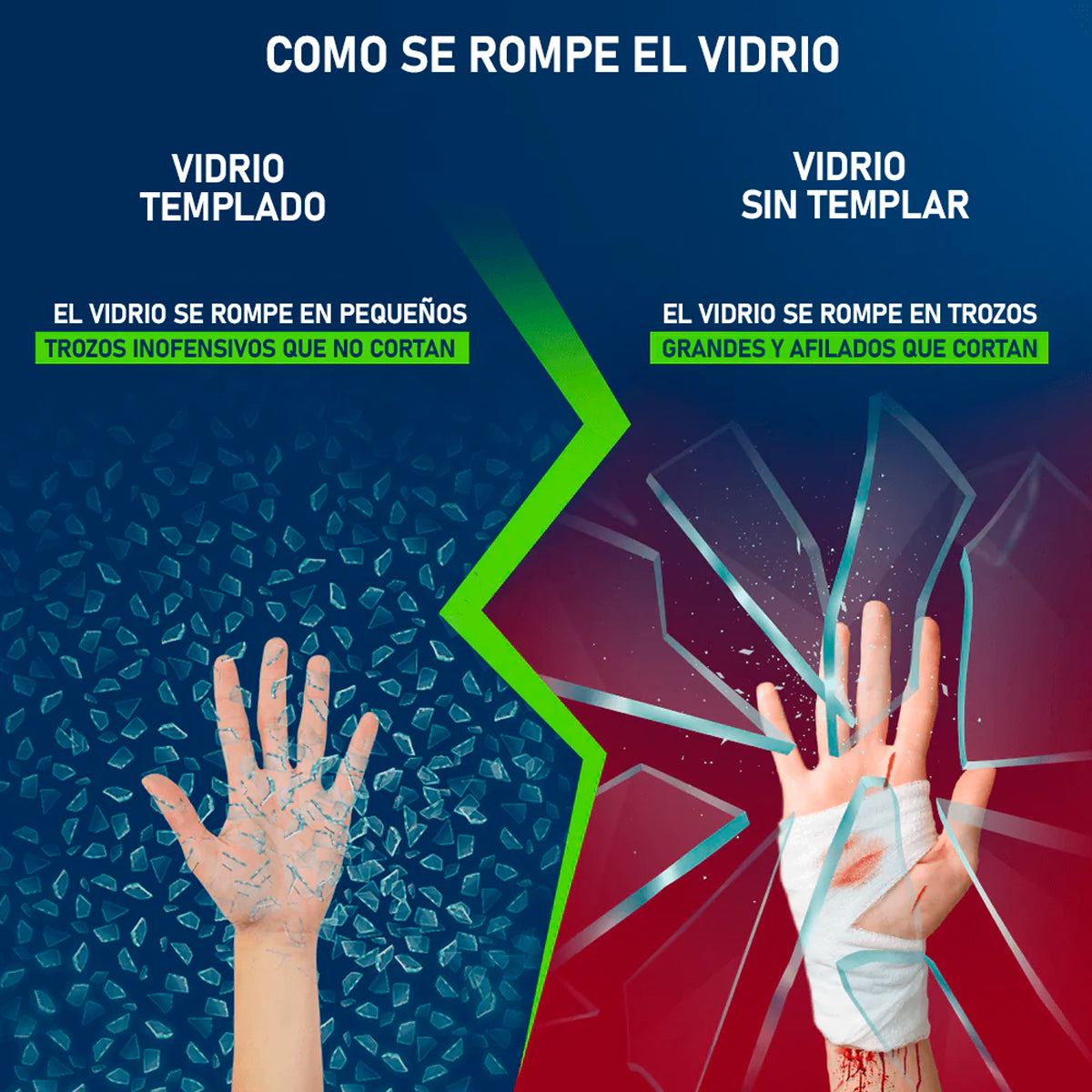 Cubierta Rectangular Vidrio Claro Templado 240x100cm