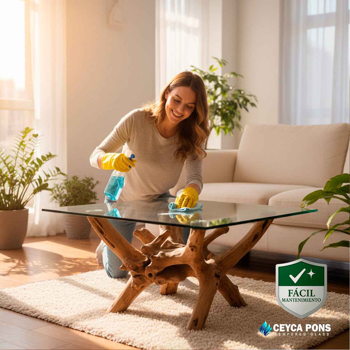 Cubierta Cuadrada Vidrio Templado Claro 60x60cm