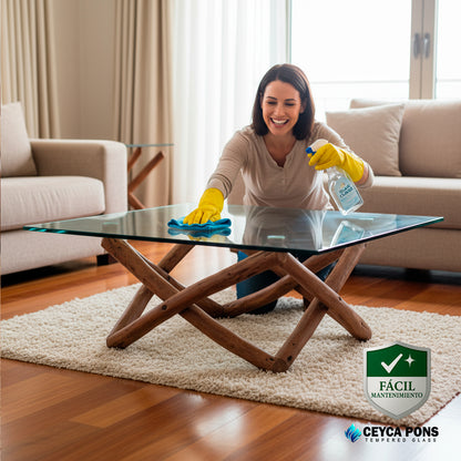 Cubierta Cuadrada de Vidrio Templado Claro 50x50cm