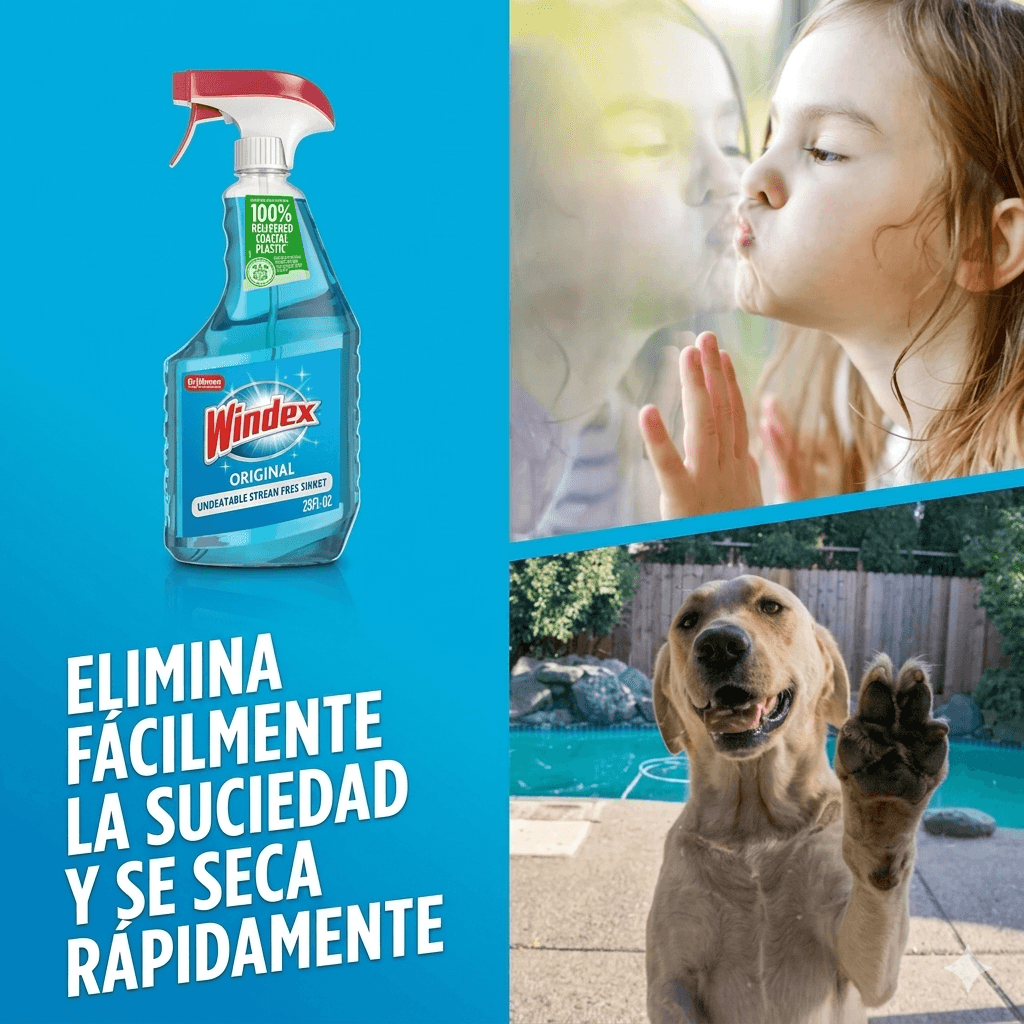 Limpiavidrios Windex Original 5 Litros con Atomizador de 946ml Rellenable