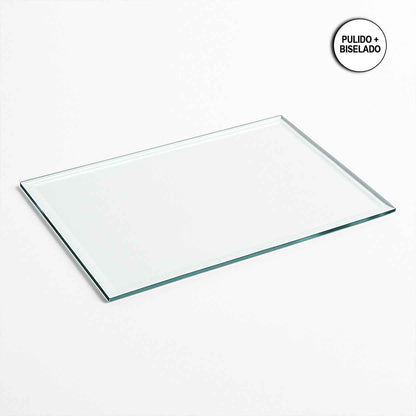 Cubierta Rectangular Vidrio Claro Templado Canto Biselado - VitroTemp