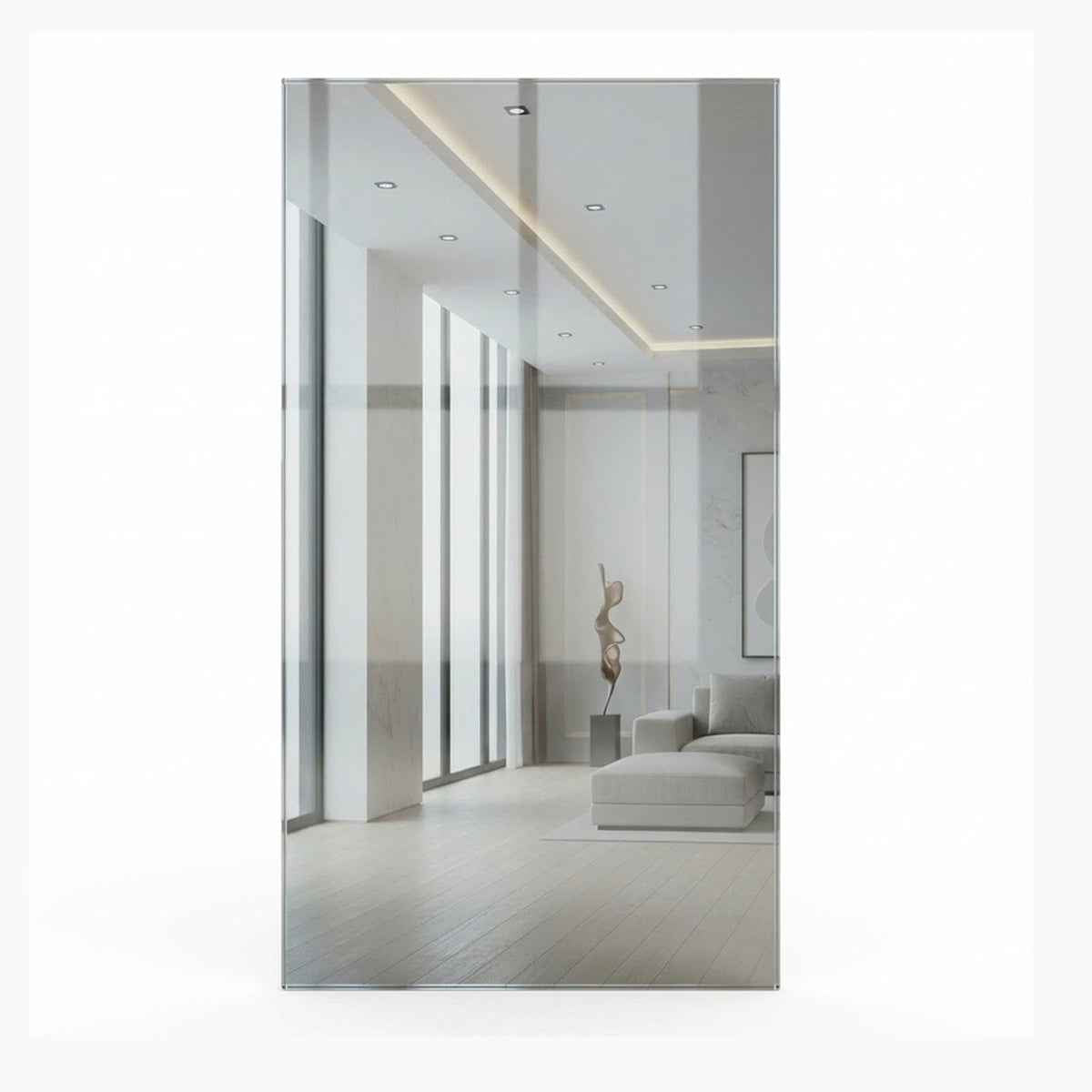 Cubierta rectangular VitroTemp de vidrio templado Reflecta plata rectangular para interiores modernos