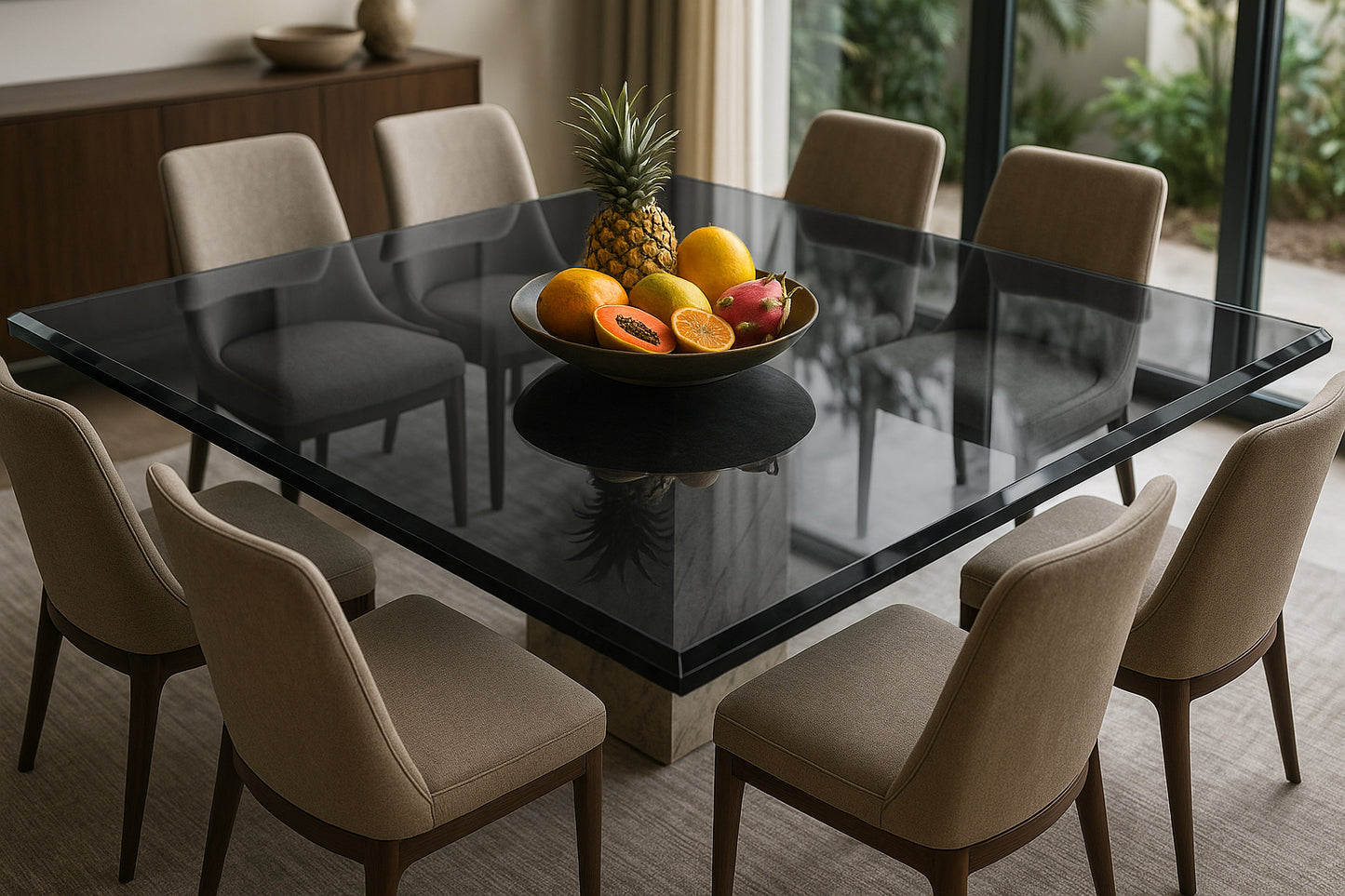 Cubierta Cuadrada Vidrio Ahumado Templado 150x150cm