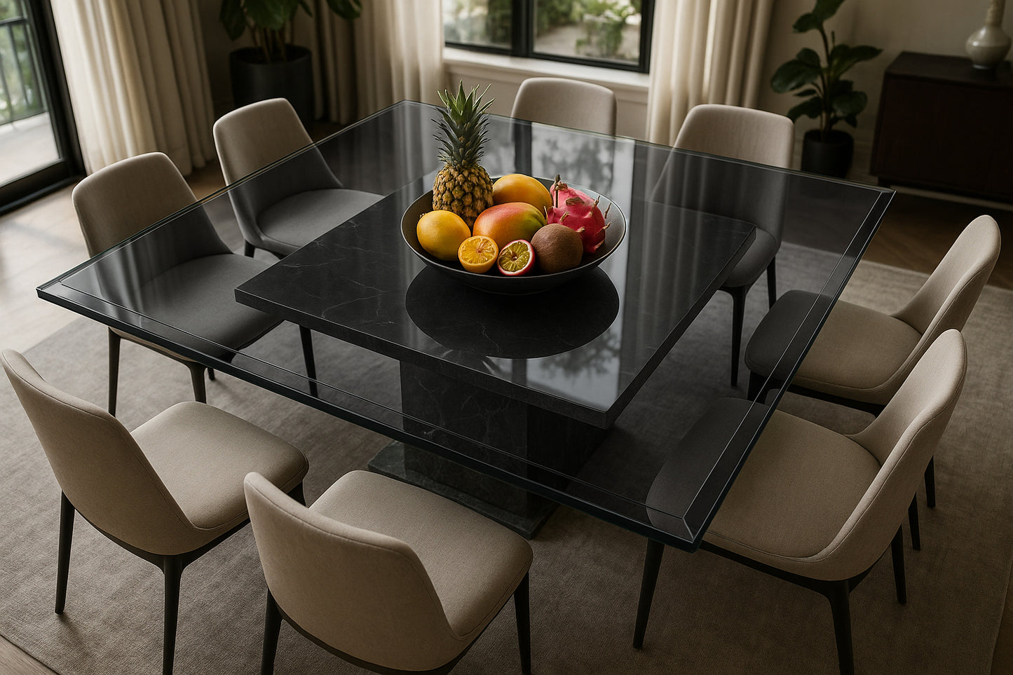 Cubierta Cuadrada Vidrio Ahumado Templado 130x130cm