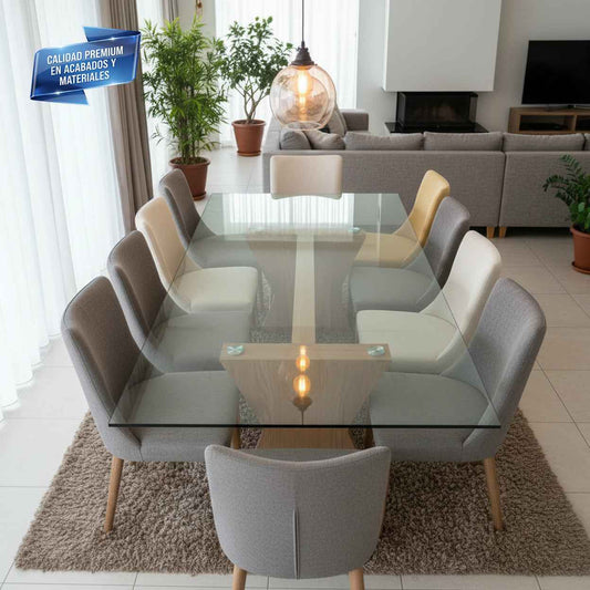 Vidrio Templado Claro Rectangular Para Mesa de 8 a 10 sillas - VitroTemp
