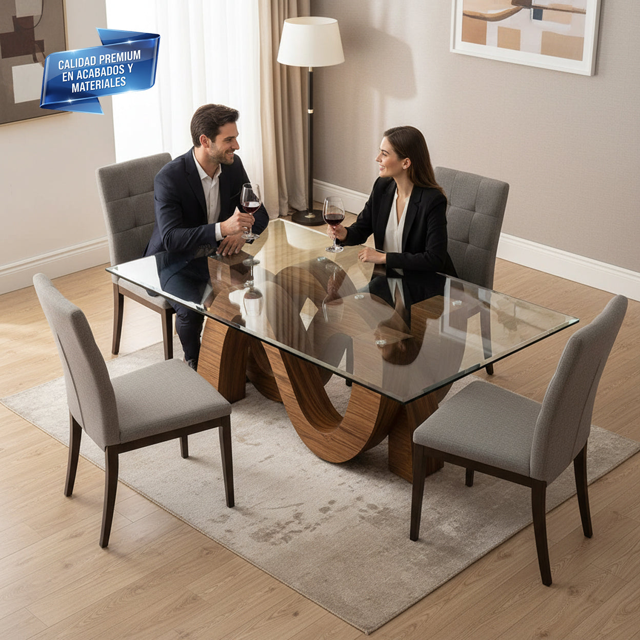 Cubierta Rectangular Vidrio Claro Templado 120x90cm