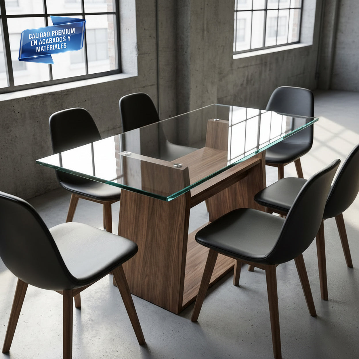 Cubierta Rectangular Vidrio Claro Templado para mesa de 6 sillas, 6 personas - VitroTemp