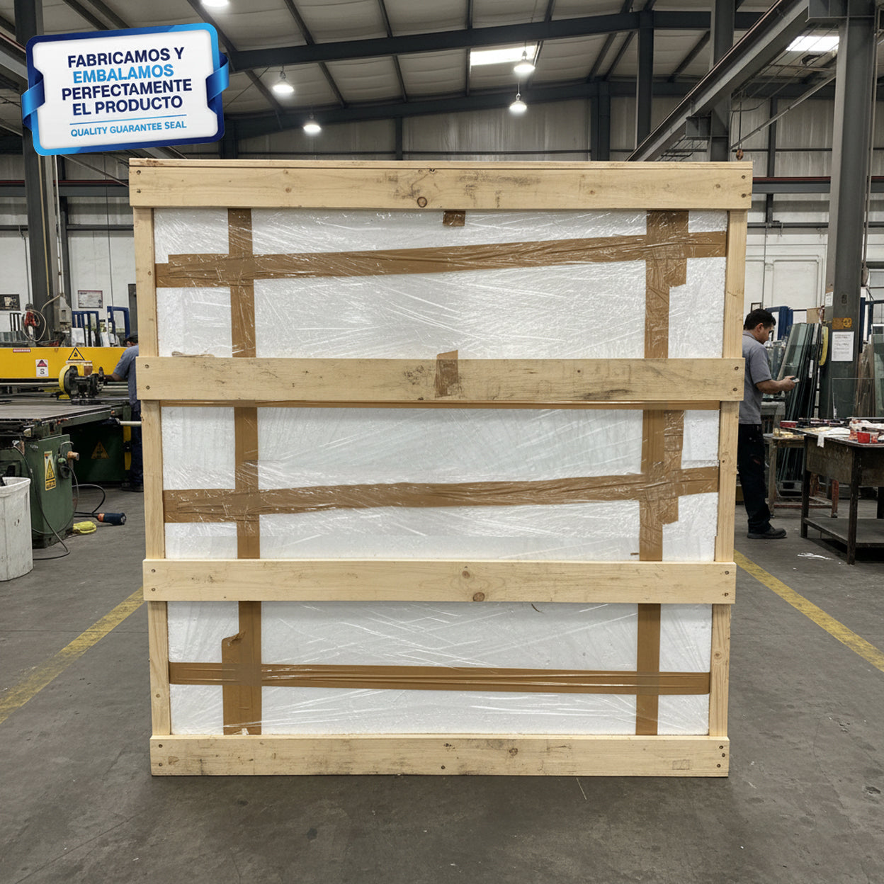 Embalaje seguro y profesional vidrio templado cuadrado - VitroTemp