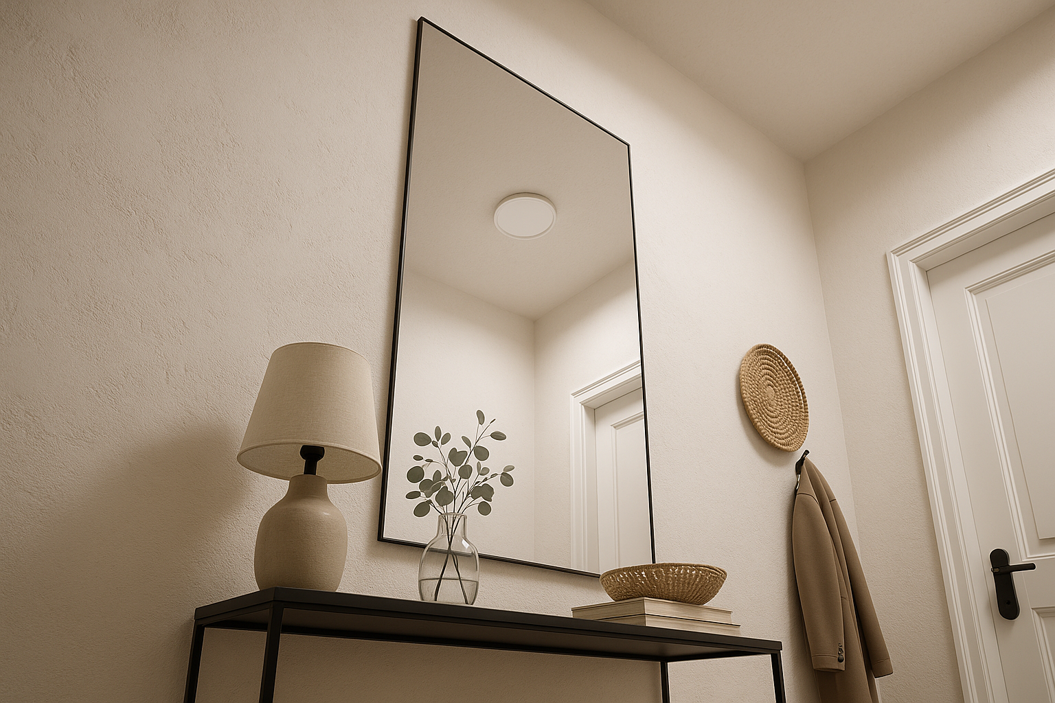 Espejo rectangular en recibidor