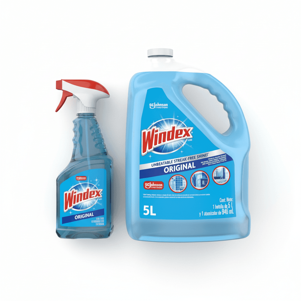 Limpiavidrios Windex Original 5 Litros con Atomizador de 946ml Rellenable - VitroTemp
