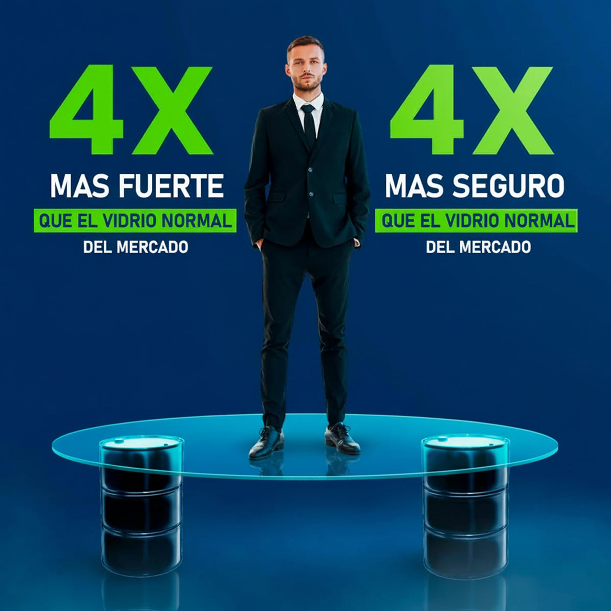 Cubierta Circular Vidrio Ahumado Templado 140cm Diámetro