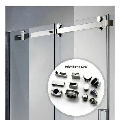 Cancel Corredizo Bacalar 98-102 cm - Vidrio Templado Claro 8mm