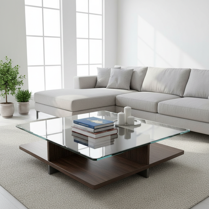 Cubierta Cuadrada de Vidrio Templado Claro para mesa de centro - VitroTemp