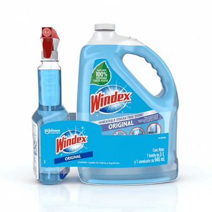 Limpiavidrios Windex Original 5 Litros con Atomizador de 946ml Rellenable - VitroTemp